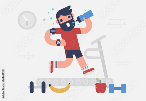 Running on treadmill
