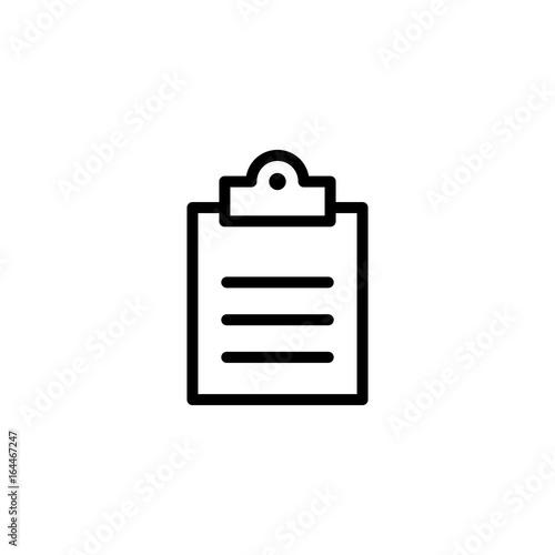 thin line clipboard icon on white background