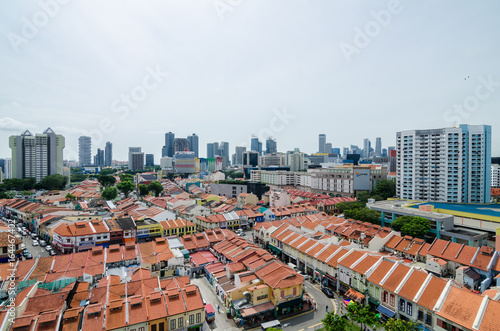 Little India, Singapore – Feb 5, 2017: Aerial view of Little India. Little India is the area bounded by Serangoon Road. It is rich in architecture, culture and history. It is also known as ‘Tekka’ photo