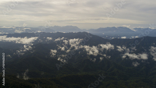 Mountains from the high Mountains from the high covered by evening clouds.