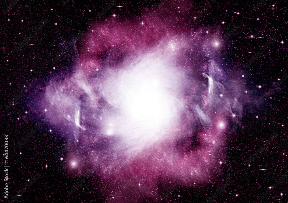 Stars, dust and gas nebula in a far galaxy Stars, dust and gas nebula in a far galaxy