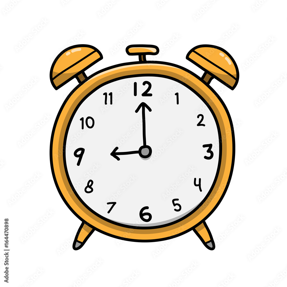 Analog Alarm Clock, a hand drawn vector doodle illustration of an alarm clock. Analog Alarm Clock, a hand drawn vector doodle illustration of an alarm clock.