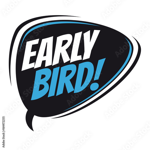 early bird retro speech balloon