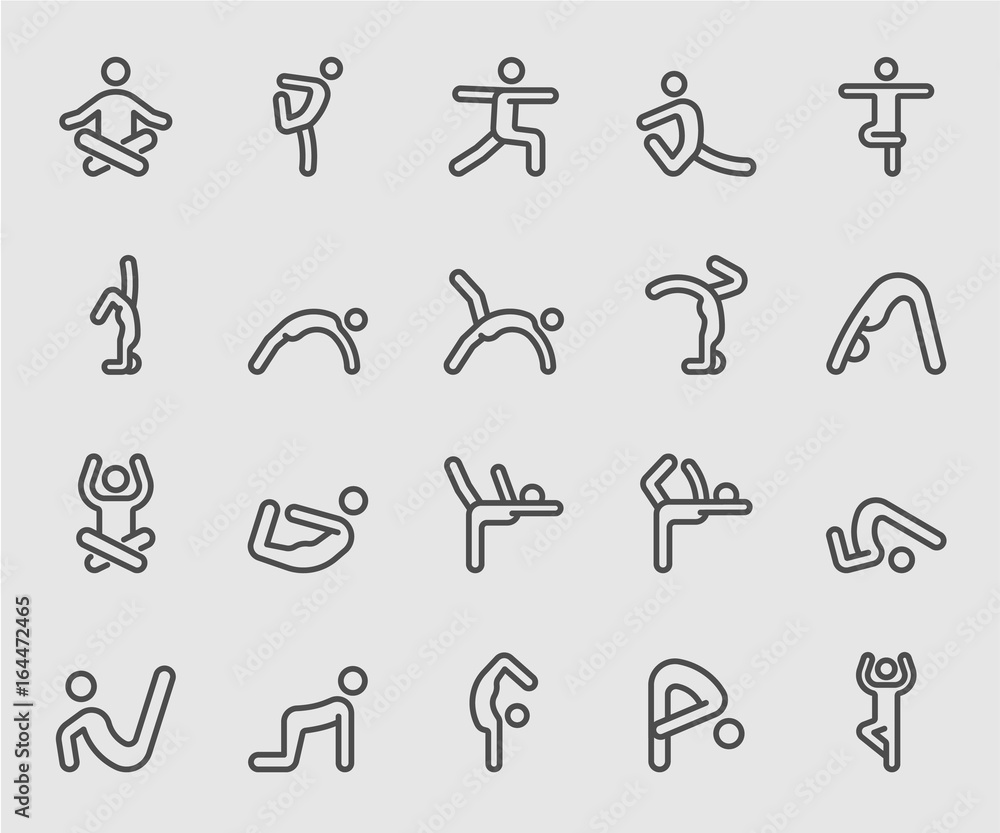 Yoga exercise line icon Yoga exercise line icon