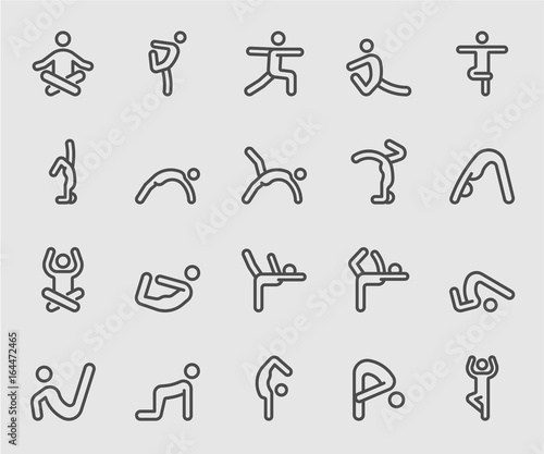 Yoga exercise line icon