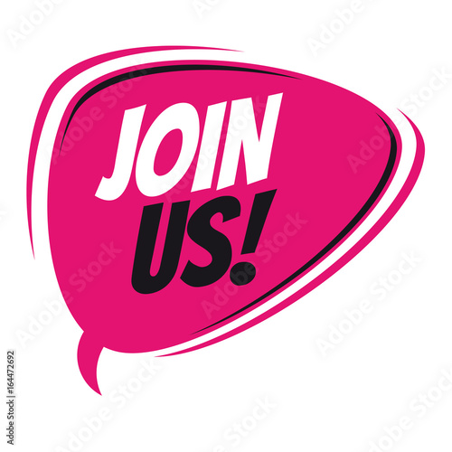 join us retro speech bubble