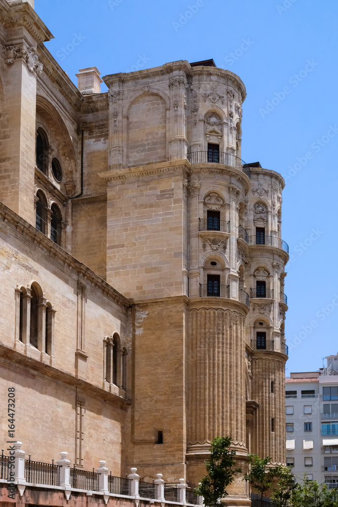 MALAGA, ANDALUCIA/SPAIN - JULY 5 : View towards the Cathedral in Malaga Costa del Sol Spain on July 5, 2017
