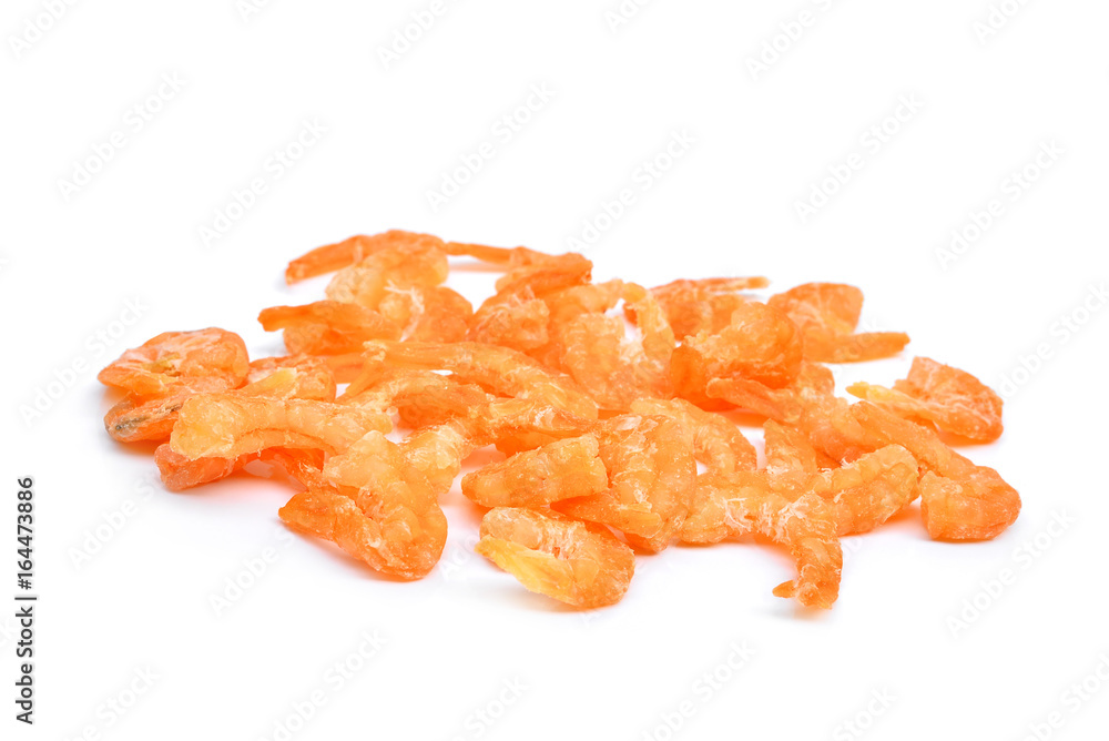 dried shrimps isolated on the white background dried shrimps isolated on the white background