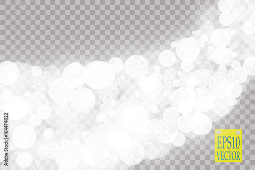Abstract white bokeh effect explosion with sparks modern design. Glow star burst or firework light effect. Sparkles light vector transparent background. Christmas Concept. Flicker magic effect
