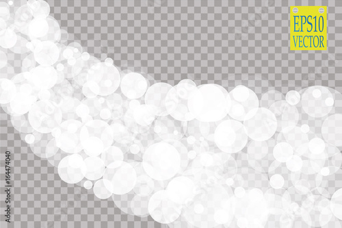 Abstract white bokeh effect explosion with sparks modern design. Glow star burst or firework light effect. Sparkles light vector transparent background. Christmas Concept. Flicker magic effect
