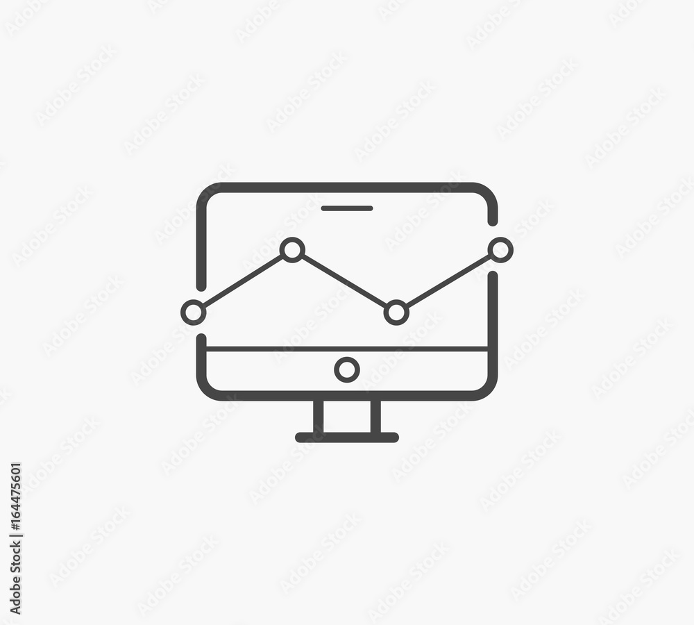 Simple Line of Web Analytics Vector Icon Simple Line of Web Analytics Vector Icon