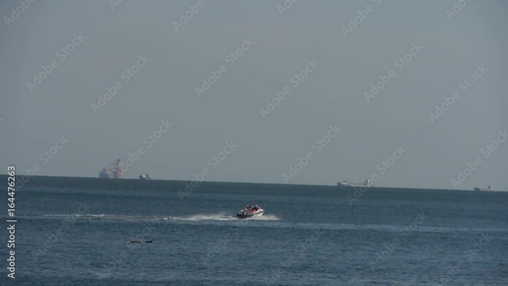 yacht traveling at beach. yacht traveling at beach.