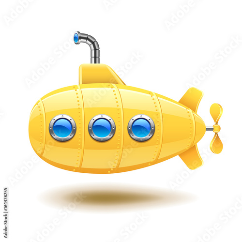 Submarine isolated on white vector