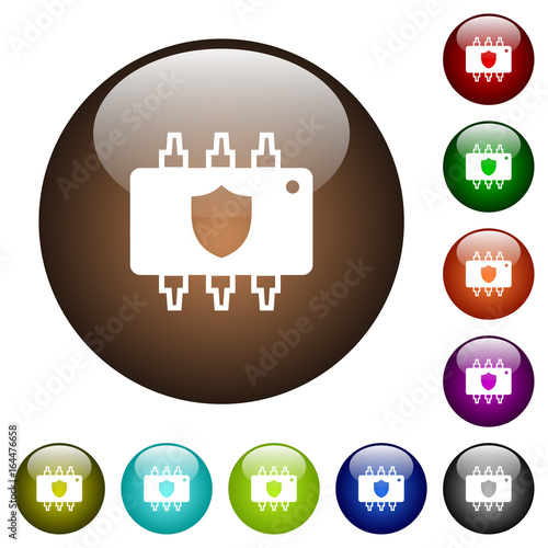 Hardware protection color glass buttons