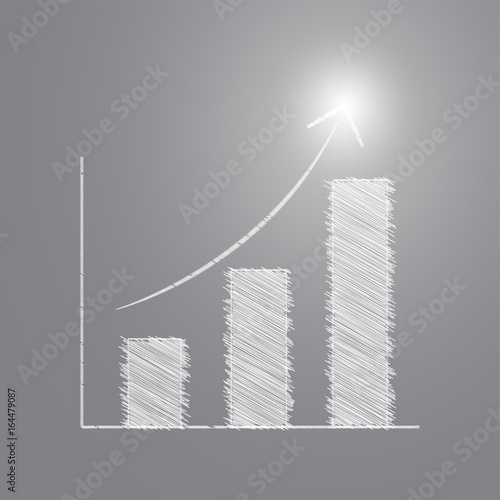 Pencil sketch Bar chart with successful light