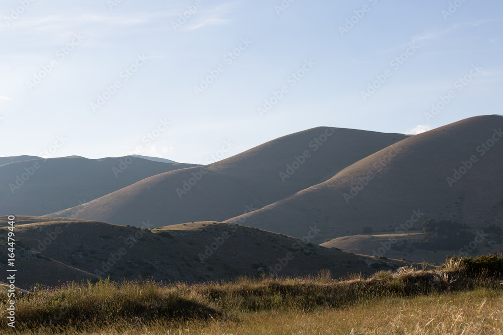 Beautiful hills landscape, National park Gran Sasso and Monti della Laga, Italy 