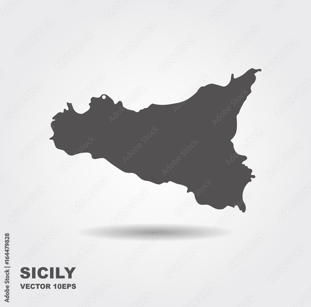Map Of Sicily. Italy. Vector illustration