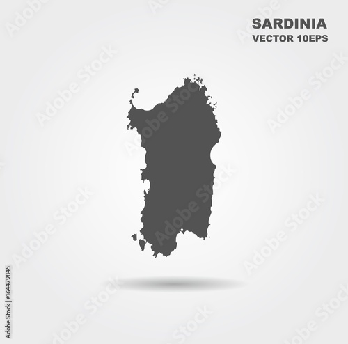 Map Of Sardinia. Italy. Vector illustration