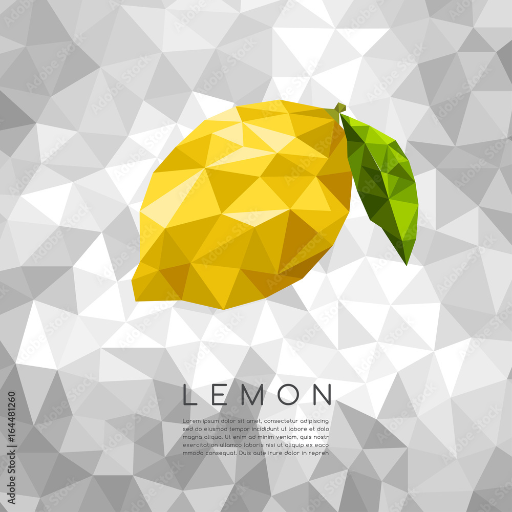 Fototapeta premium Polygonal Lemon : Vector Illustration
