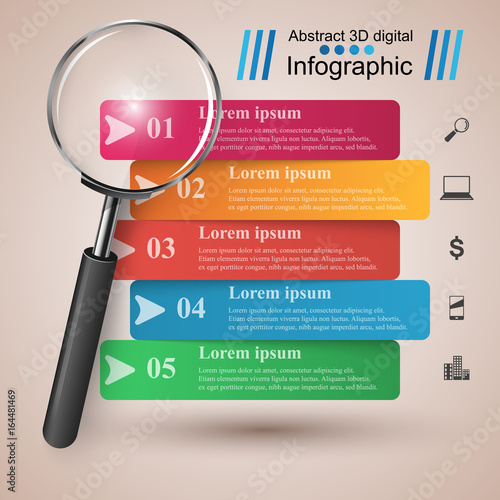 Business infographics. Loupe icon.