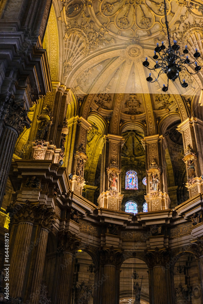 MALAGA, ANDALUCIA/SPAIN - JULY 5 : Interior View of the Cathedral of the Incarnation in Malaga Costa del Sol Spain on July 5, 2017