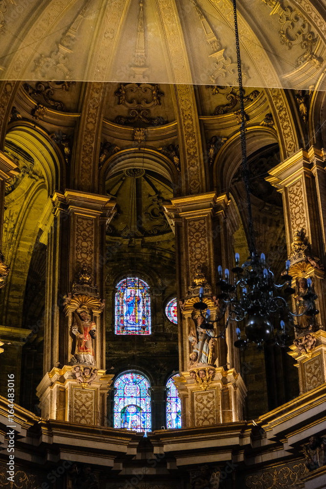 MALAGA, ANDALUCIA/SPAIN - JULY 5 : Interior View of the Cathedral of the Incarnation in Malaga Costa del Sol Spain on July 5, 2017