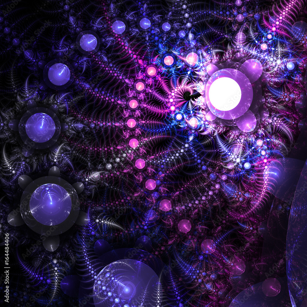 Obraz premium Water-themed fractal spiral, digital artwork for creative graphi