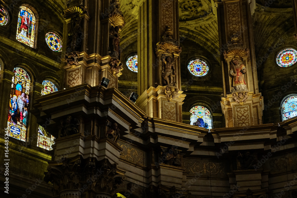 Obraz premium MALAGA, ANDALUCIA/SPAIN - JULY 5 : Interior View of the Cathedral of the Incarnation in Malaga Costa del Sol Spain on July 5, 2017