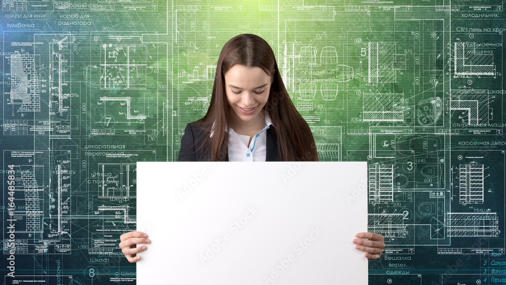Businesswoman Architect Engineer Construction Design and Business Concept Businesswoman Architect Engineer Construction Design and Business Concept