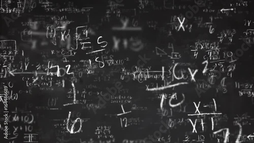 School Math Equations on Chalkboard Flyby Loop
