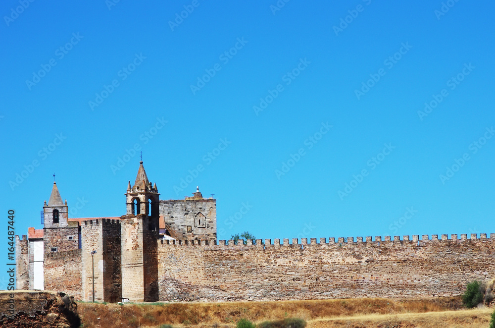 walls of Mourao castle, south of Portugal