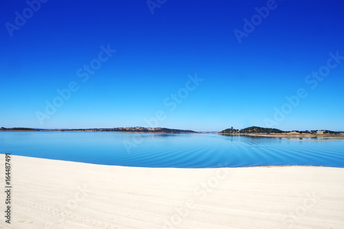 alqueva lake near Mourao village, south of Portugal photo