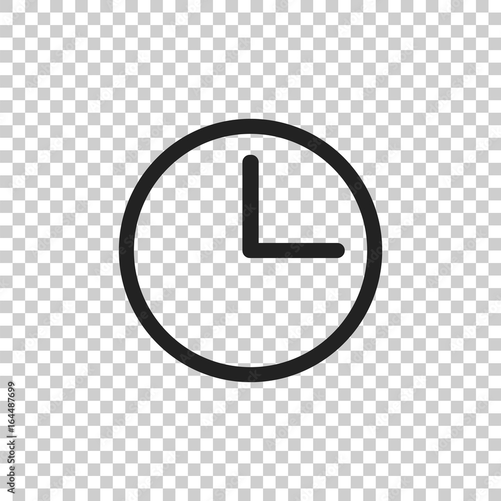 Clock icon illustration. Flat vector clock pictogram. Clock icon illustration. Flat vector clock pictogram.