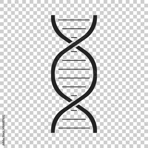 Dna vector icon. Medecine molecule flat illustration.