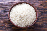 rice on a wooden background