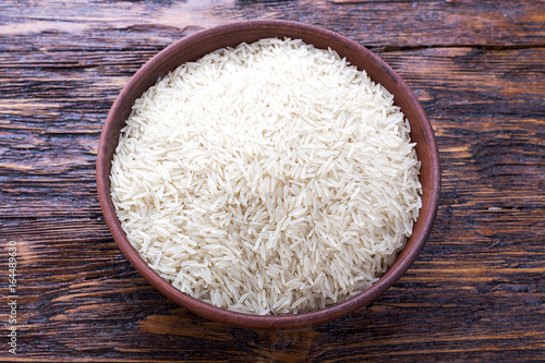 rice on a wooden background