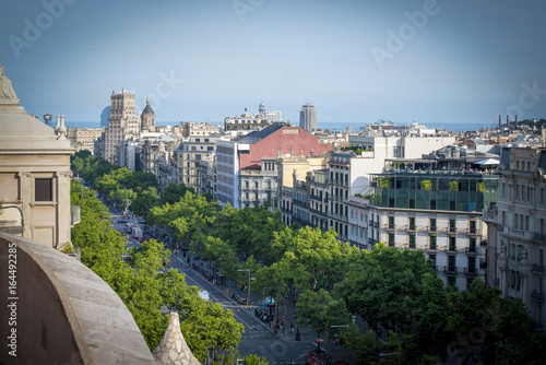 Canvas Print Modern part, main street in central Barcelona