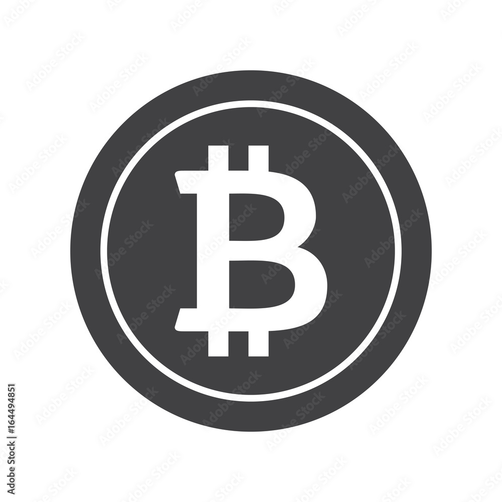 Black bitcoin icon for cryptocurrency, virtual currency, digital money, ecash Black bitcoin icon for cryptocurrency, virtual currency, digital money, ecash