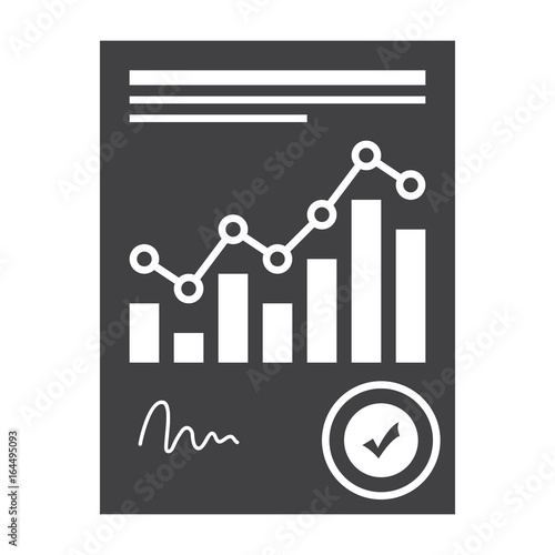 Concept of financial statement with document, vector illustration