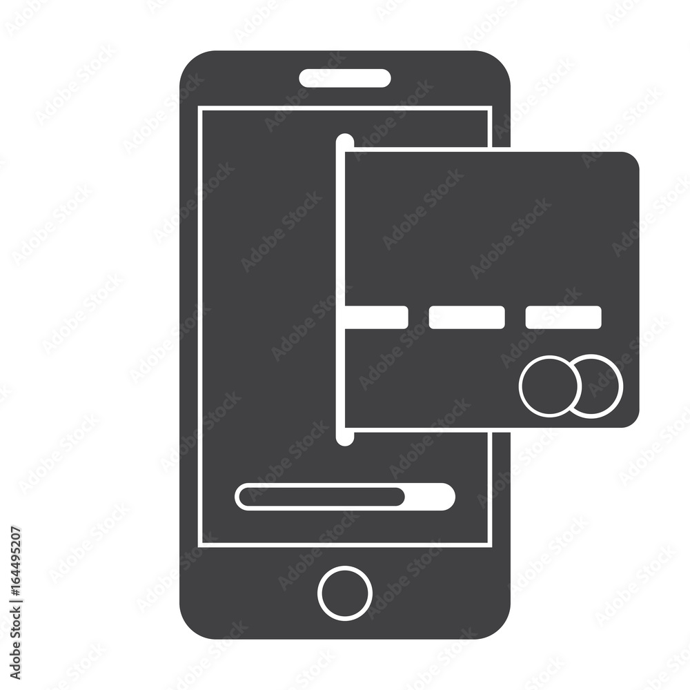 Concept for mobile banking and online payment with credit card and smartphone Concept for mobile banking and online payment with credit card and smartphone