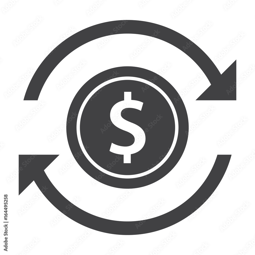 Coin with arrows concept for funds transfer Coin with arrows concept for funds transfer