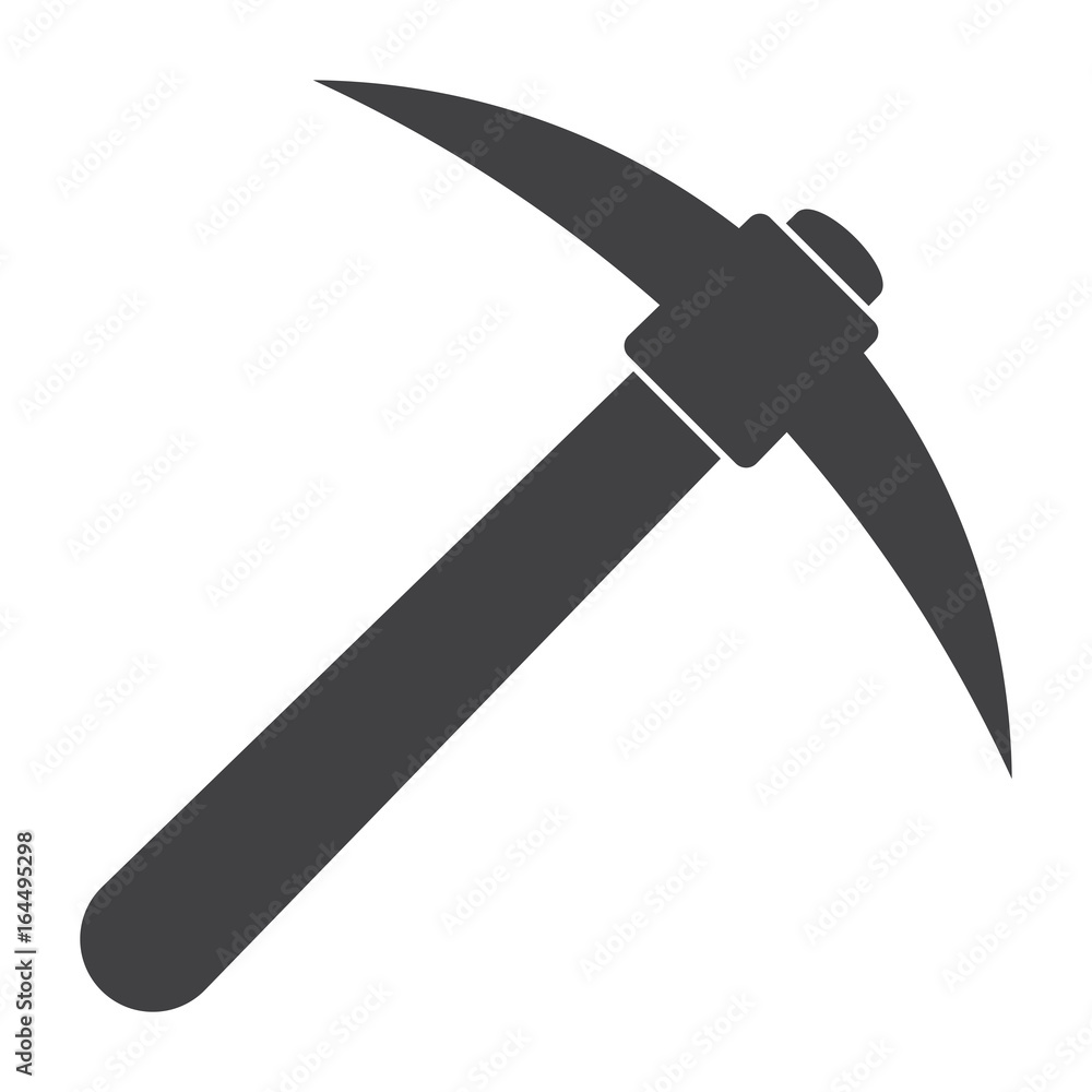 Pickaxe, is a hand tool for mining, vector silhouette Pickaxe, is a hand tool for mining, vector silhouette