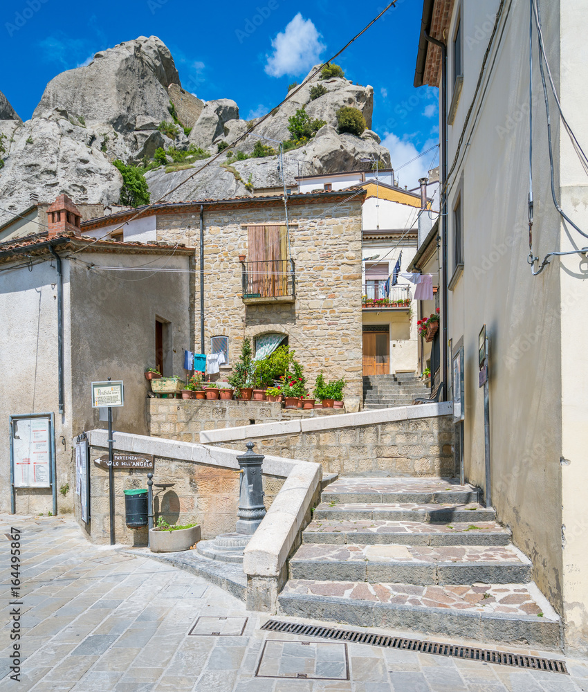 Scenic sight in Pietrapertosa, small village on the Lucanian Dolomites, province of Potenza, Basilicata, Italy.