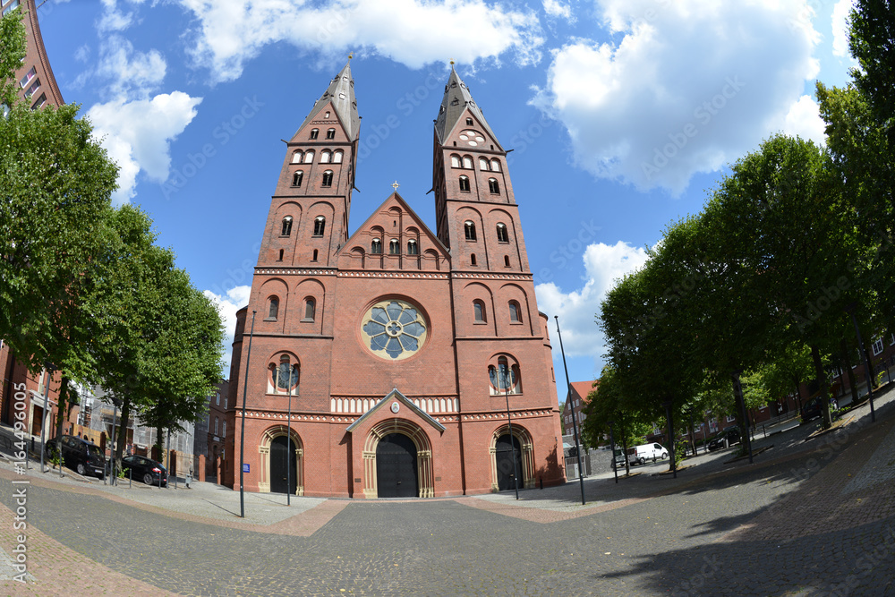 St. MarienDom, Hamburg, Mariendom, Dom, Westfassade, Domplatz