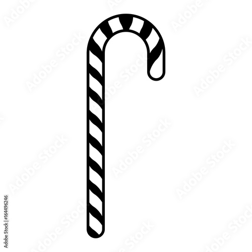 Сandy cane black icon .