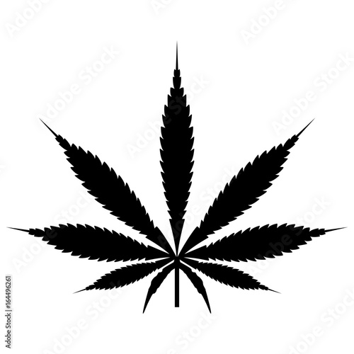 Cannabis (marijuana) leaf black icon .