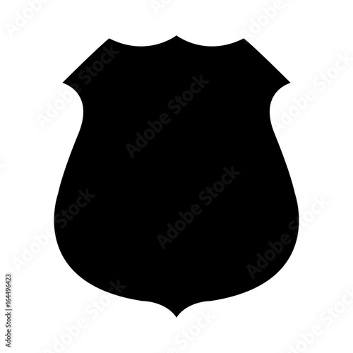Police badge black icon .