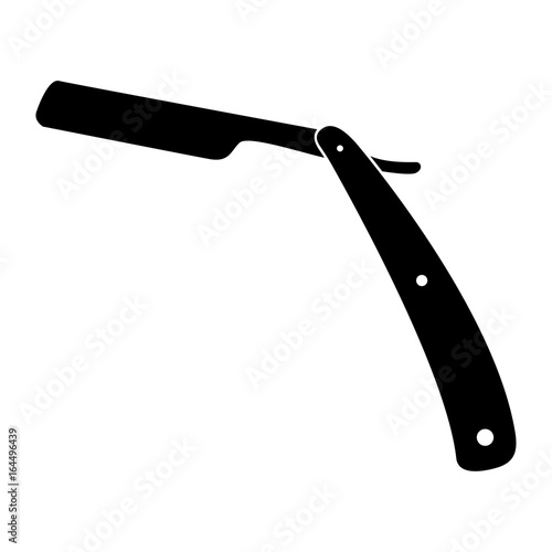 Straight razor black icon .