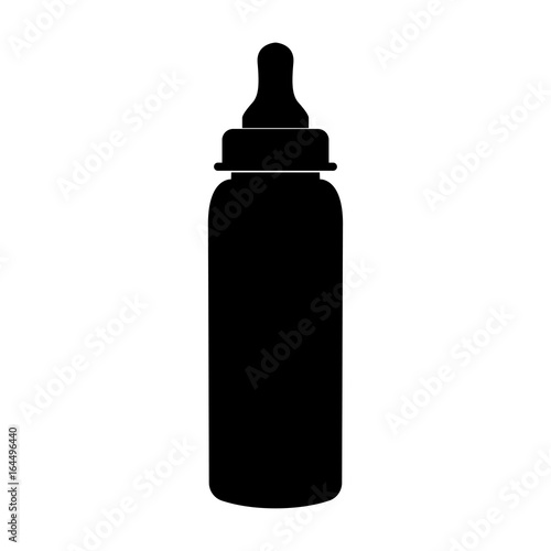 Baby bottle symbol black icon .