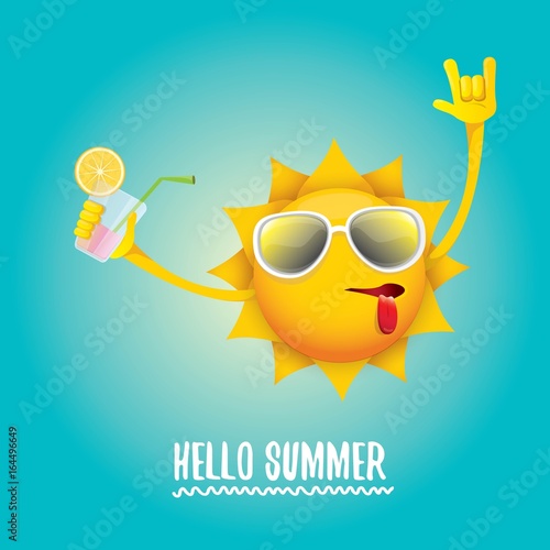 hello summer rock n roll vector label or logo.